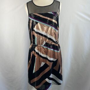 Patrizia Pepe Multi Striped Sequin Dress